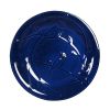 Blue Ceramic Birdbath with 1/2 Gallon Water Basin and Bird Branch Leaf Detailing