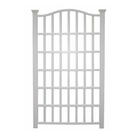 Large 8-Ft x 4.5-Ft Outdoor White Vinyl Garden Trellis Privacy Screen