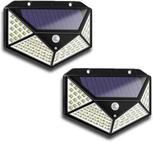 Aolyty Solar Lights Outdoor, Motion Sensor Wall Light 3 Lighting Modes IP65 Waterproof LED Solar Security Lights Four Side Inllumination 2-Pack F (Option: 2Pcs)